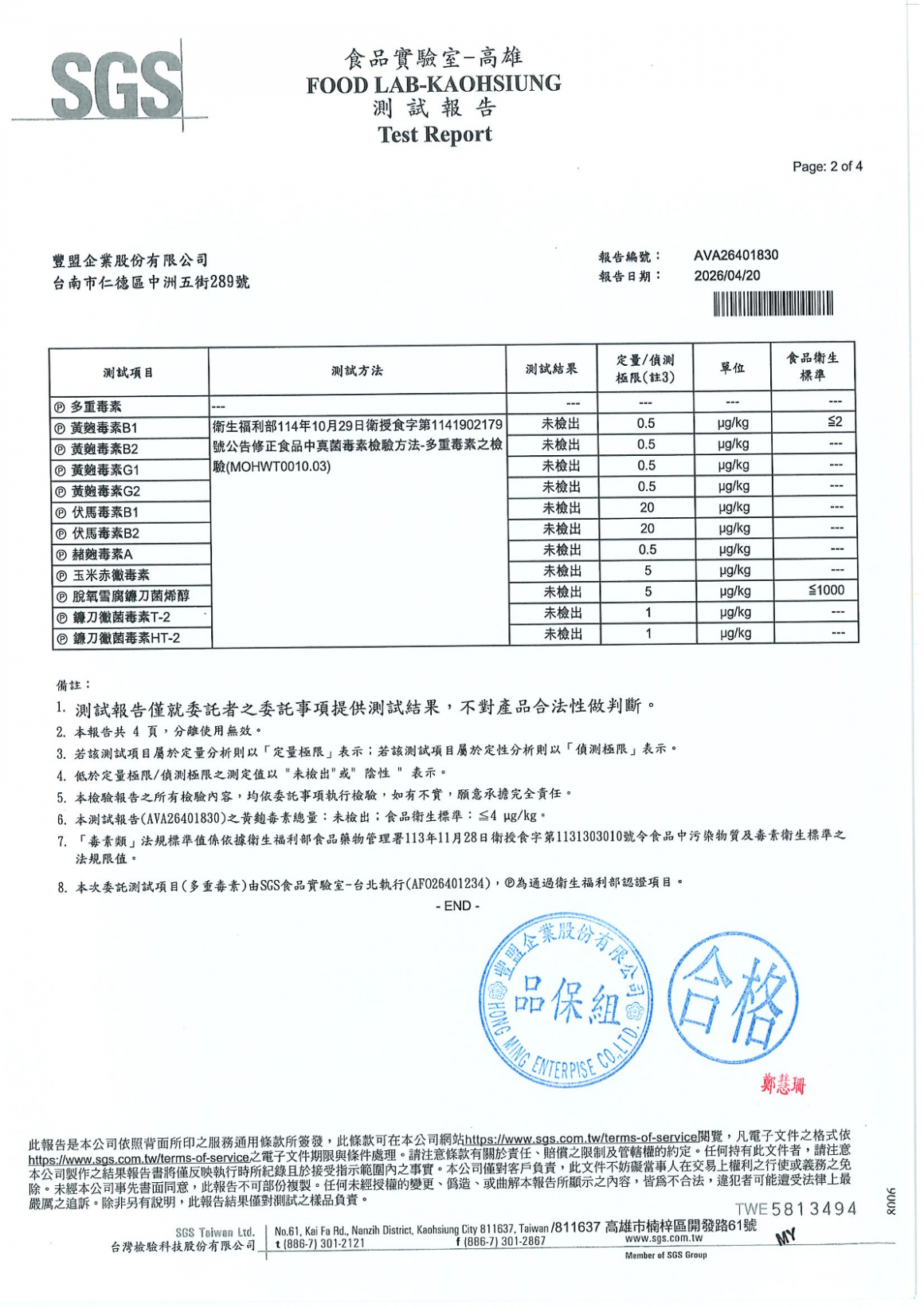 冠軍黃115年第二季-高筋麵粉-多重毒素-2